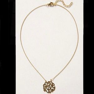 Anthropologie script love necklace gold